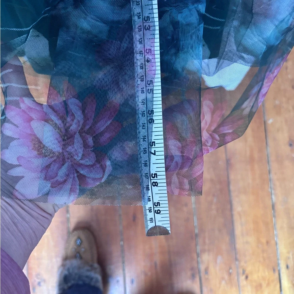 Baltic Born NWT Layla Tulle Maxi Dress Dark Floral Green 3 Layers - Picture 13 of 16